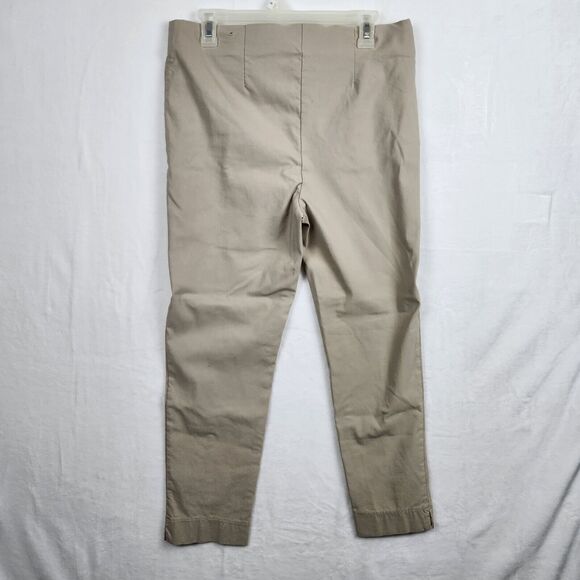 Chicos So Slimming Brigitte Ankle Pants Size 2 US 12 L Beige Pull On Flat Front - Picture 3 of 13